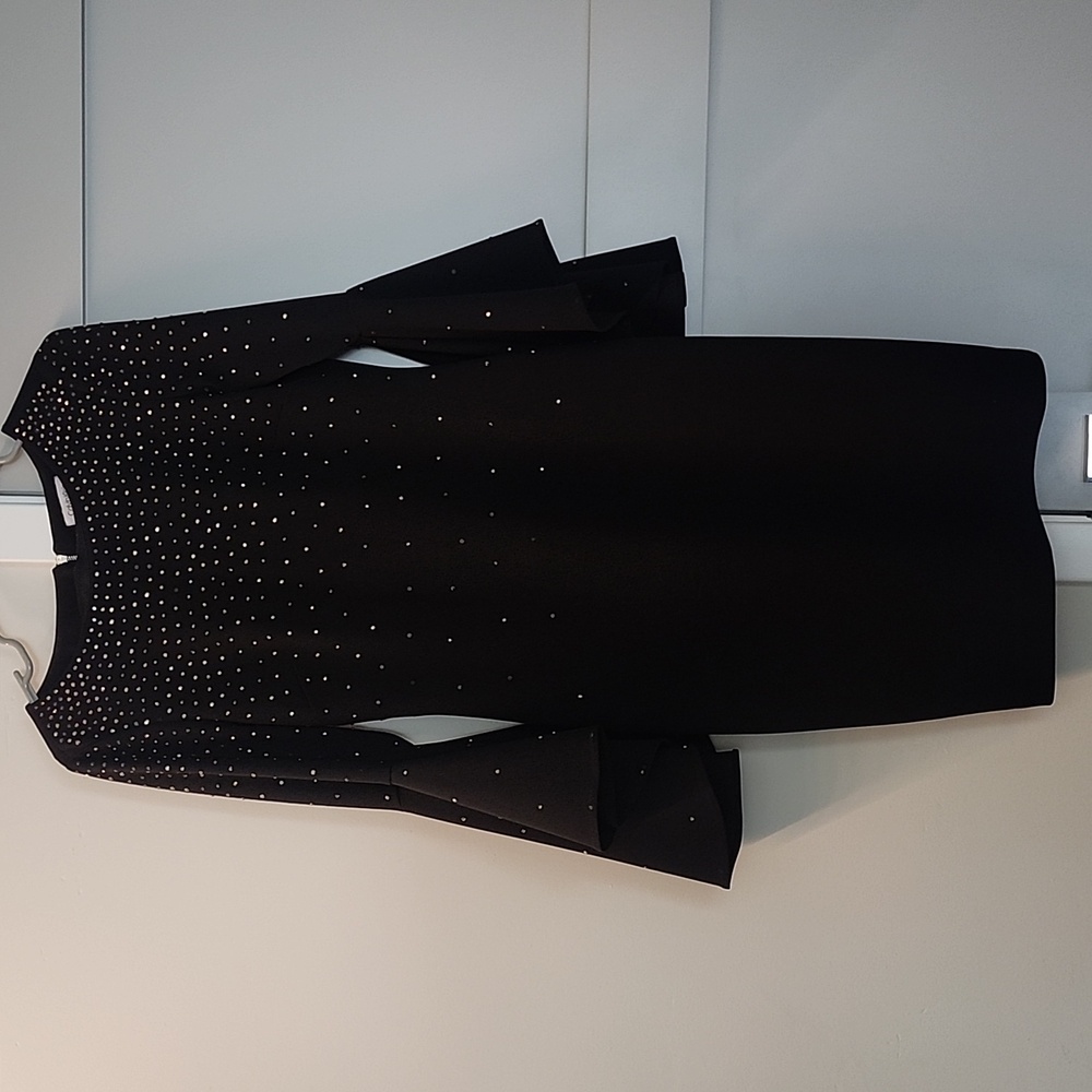Calvin Klein Black Sequin Embellished Sheath Dress
